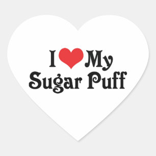 Adesivo Coração Eu Amo Meu Sugar Puff