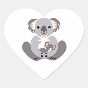 Adesivo Coração Eu amo o KOALAS - Amante de os animais - Natureza 