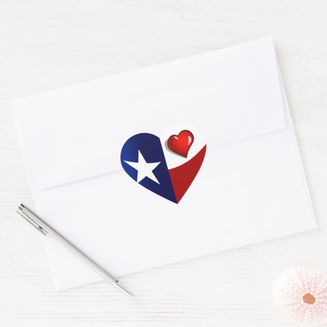 Adesivo Coração Eu amo o Texas (Envelope)