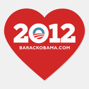 Adesivo Coração Eu Amo Obama 2012