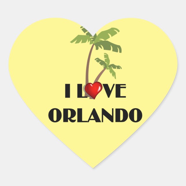 Adesivo Coração Eu Amo Orlando (Frente)
