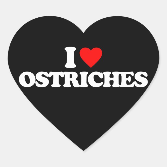 ADESIVO CORAÇÃO EU AMO OSTRICHES (Frente)