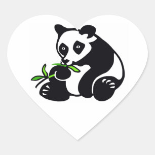 Adesivo Coração Eu amo Panda BEARS - Vida Selvagem - Natureza - Ch