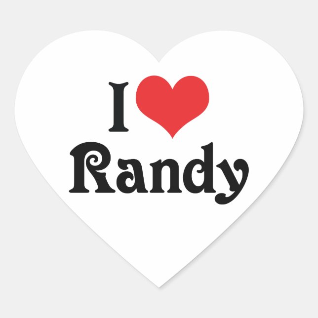 Adesivo Coração Eu Amo Randy (Frente)