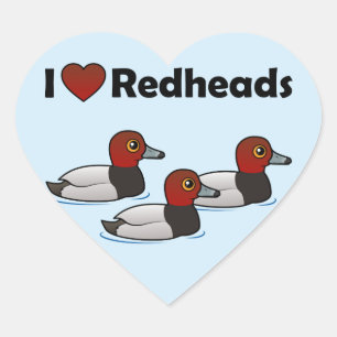 Adesivo Coração Eu amo Redheads