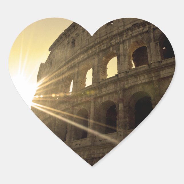 Adesivo Coração Eu amo Roma - Colosseum (Frente)