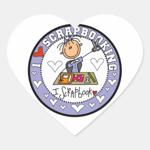 Adesivo Coração Eu Amo Scrapbooking
