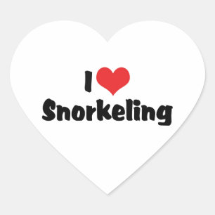 Adesivo Coração Eu Amo Snorkeling com Coração - Amante de Peixes T