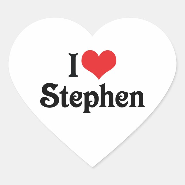 Adesivo Coração Eu Amo Stephen (Frente)