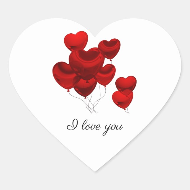 Adesivo Coração Eu Amo-Te Pintadas Cardíacas (Frente)