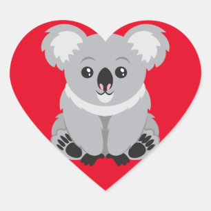 Adesivo Coração Eu amo ursos de Koala