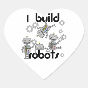 Adesivo Coração Eu construo robôs