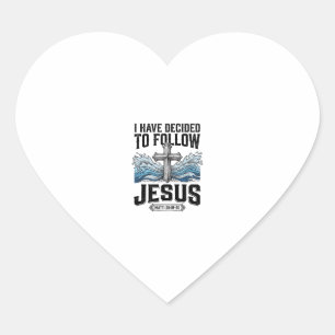 Adesivo Coração Eu Decidi Seguir Jesus Camiseta Vintage