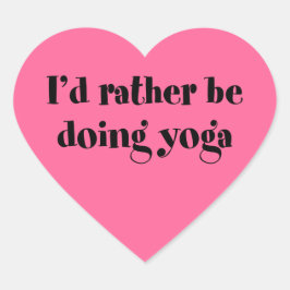 Adesivo Coração Eu Preferencialmente Fazendo Yoga