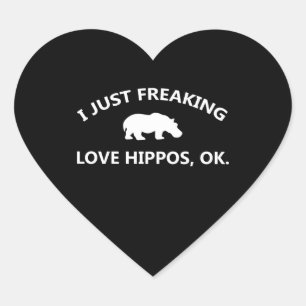 Adesivo Coração Eu Só Amo Preguiçoso Hippos Gift