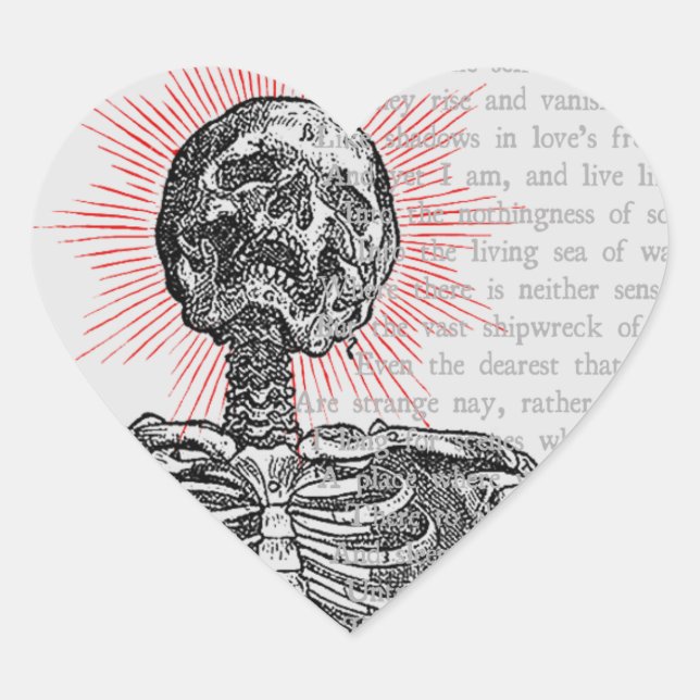 Adesivo Coração Eu sou Skeleton! Cartucho (Frente)