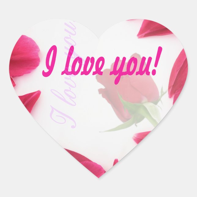 Adesivo Coração Eu te amo. (Frente)