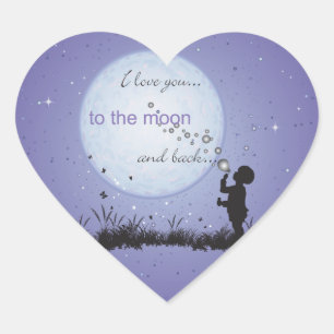 Adesivo Coração Eu te amo à lua e presentes exclusivos