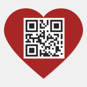 Adesivo Coração Eu te amo código de QR