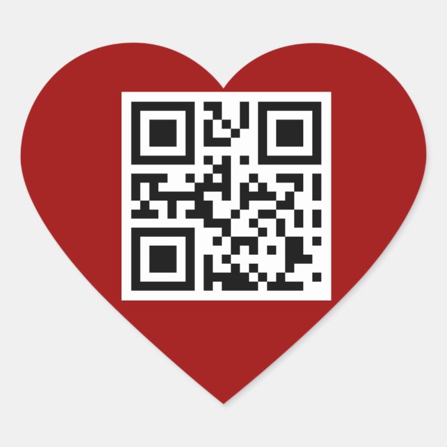Adesivo Coração Eu te amo código QR (Frente)