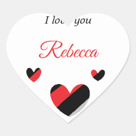 Adesivo Coração Eu te amo corações coloridos brancos