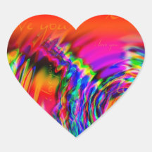 "Eu te amo" design abstrato