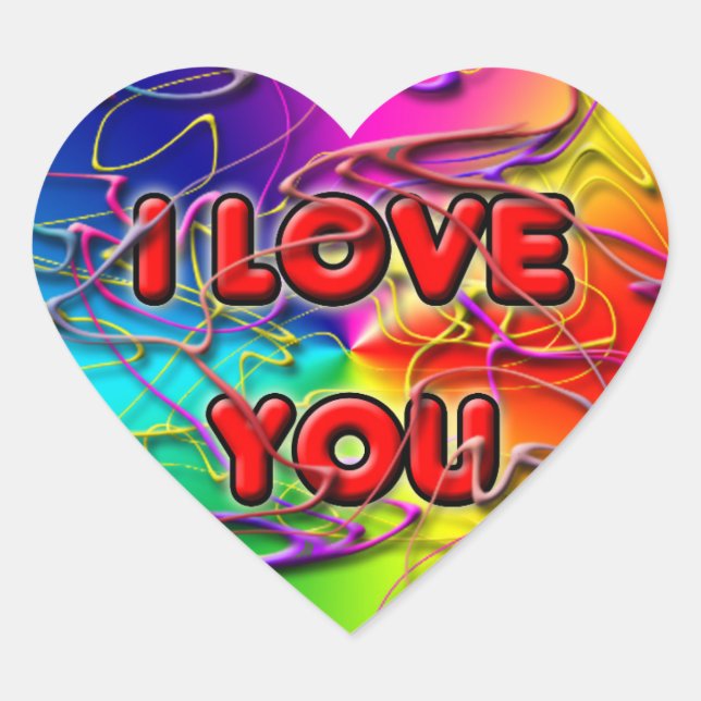 Adesivo Coração Eu Te Amo Viciado (Frente)