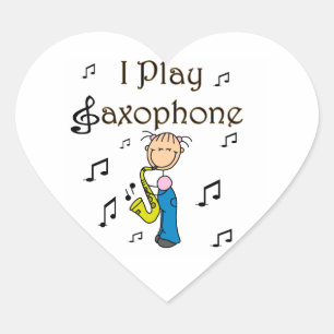 Adesivo Coração Eu To Co Saxofone Camisetas e Presentes de Figura