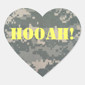 Adesivo Coração Exército ACU HOOAH! CORAÇÃO