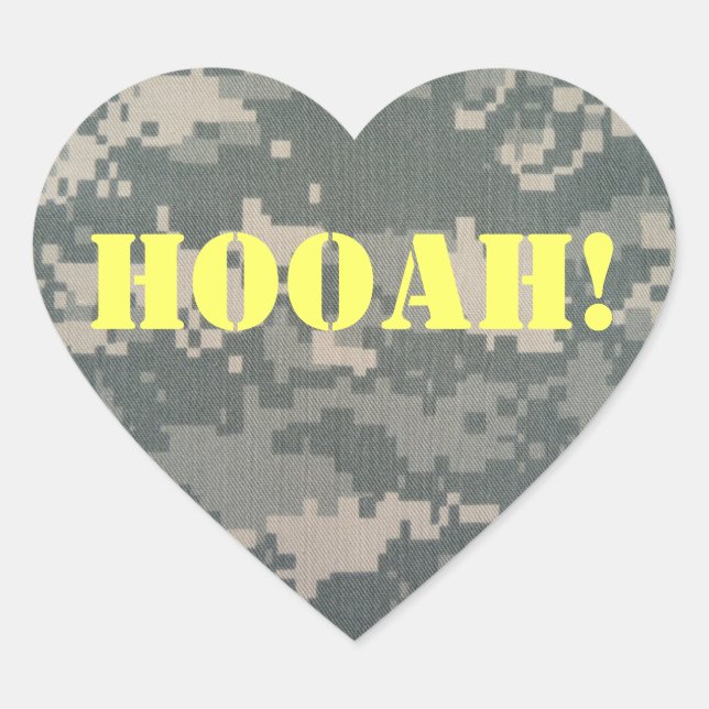 Adesivo Coração Exército ACU HOOAH! CORAÇÃO (Frente)