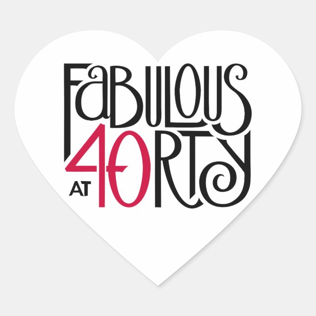 Adesivo Coração Fabuloso a 40 vermelho (Frente)