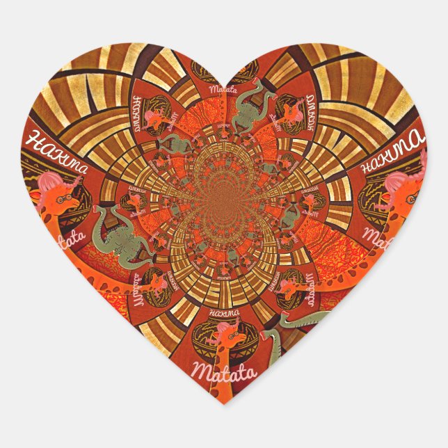 Adesivo Coração Faca de Girafa Única e Bonita Design (Frente)