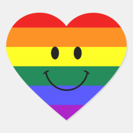 Adesivo Coração Face arco-íris