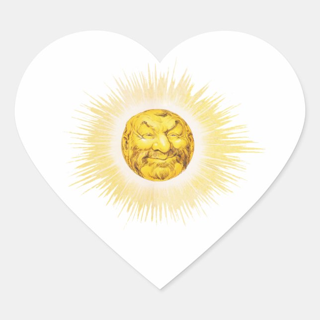 Adesivo Coração Face feliz Sun (Frente)