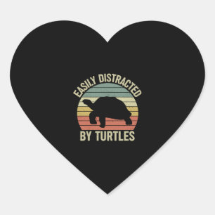 Adesivo Coração Fácil Distração Por Turtle Lover Engraçado