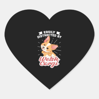 Adesivo Coração Facilmente Distraído Por Welsh Corgis