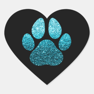 Adesivo Coração Faísca azul do coração do brilho da faísca da 