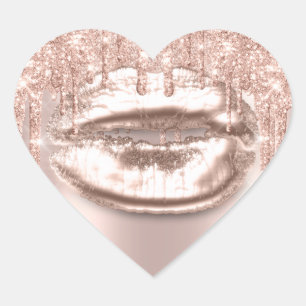 Adesivo Coração Faísca nupcial do brilho do rosa do beijo dos