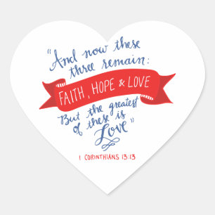 Adesivo Coração Faith Hope e Love 2