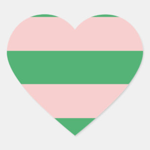 Adesivo Coração Faixa Horizontal Rosa e Verde Quaisquer dimensõe