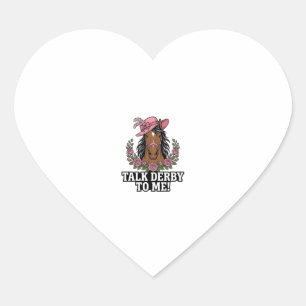 Adesivo Coração Fale Derby Comigo Design Vintage Cavalo Rosa Derby