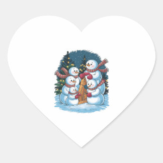 Adesivo Coração Família Joyful Snowman