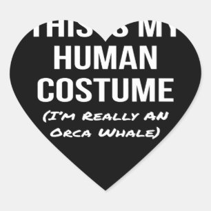 Adesivo Coração fantasia humana é uma baleia de orca que faz uma c