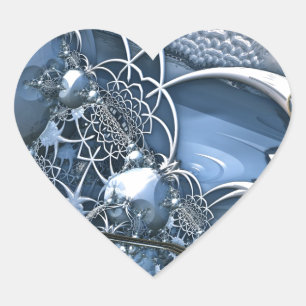 Adesivo Coração Fascínio azul de cristal