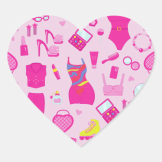 Adesivo Coração fashion doll clothes vintage 1990s pink 