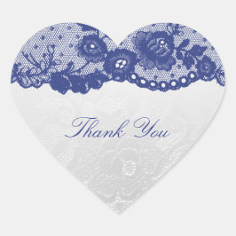 Adesivo Coração Favorecer o Marinho Azul de Prata do Coração Obrig