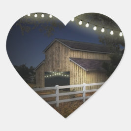 Adesivo Coração Fazendas Luzes Rustic Barn Wedes Favorecem Selos