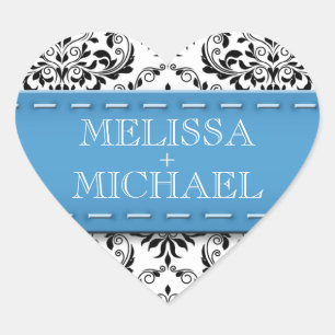 Adesivo Coração Fechos de Envelope Coração de Casamento tema damas