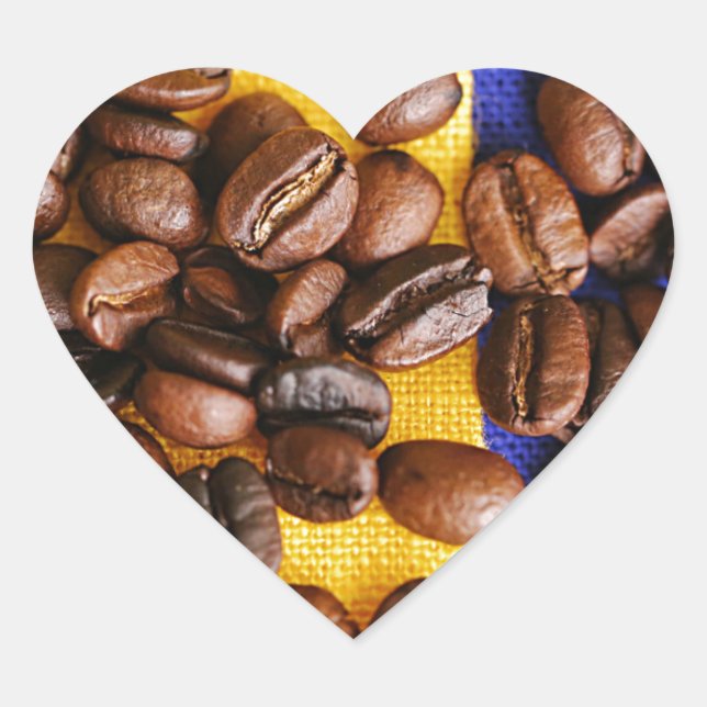 Adesivo Coração Feijões de café (Frente)
