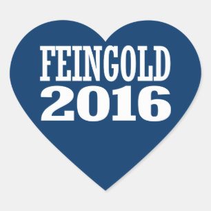 Adesivo Coração Feingold - Russ Feingold 2016